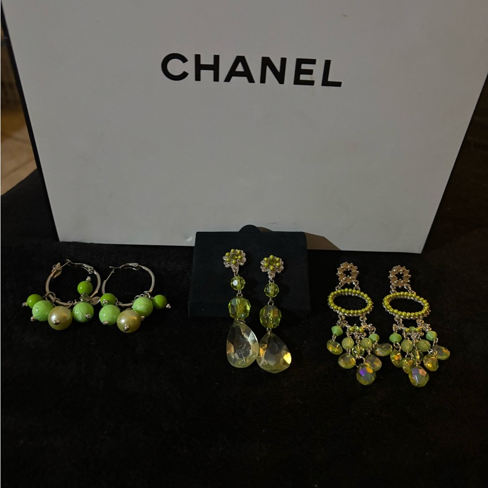 Green and Gold Earrings Collection